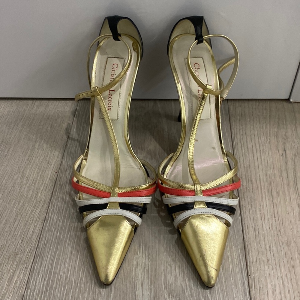 Christian Lacroix gold shoes size 37